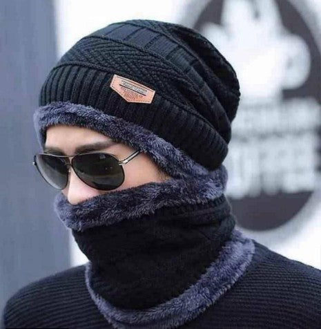 Woolen Beanie With Neck Warmer